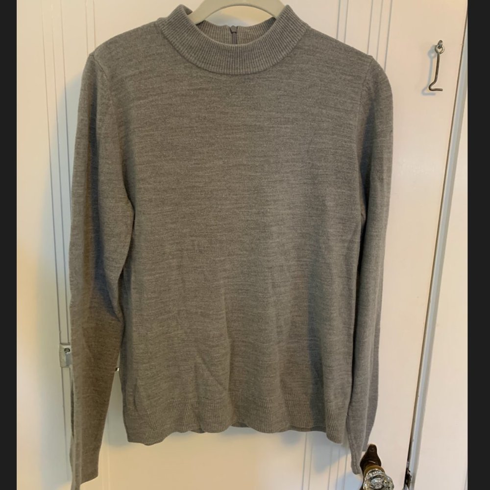 Grey Mock Neck Sweater
